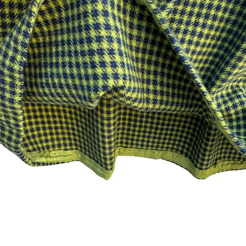 Pendleton Vintage 60s 70s Virgin Wool Houndstooth Twee‎ Mod A-Line Skirt Green S - Picture 9 of 9